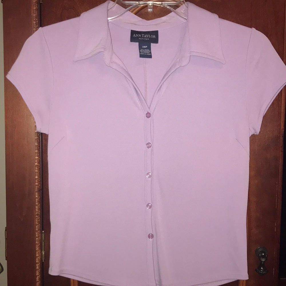 Ann Taylor Short Sleeve Button Down XSP
